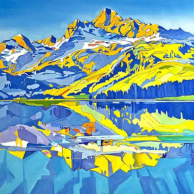 Hintersteiner See  Öl auf LW 100x100cm
